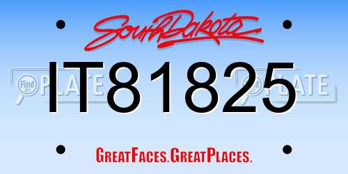IT81825 South Dakota License Plate