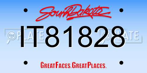 IT81828 South Dakota License Plate
