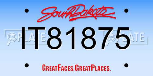 IT81875 South Dakota License Plate