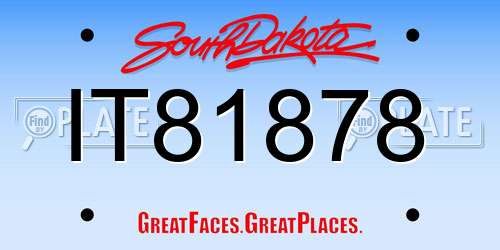 IT81878 South Dakota License Plate