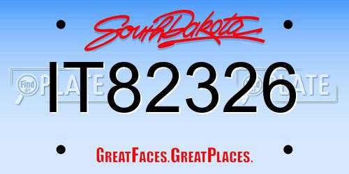 IT82326 South Dakota License Plate