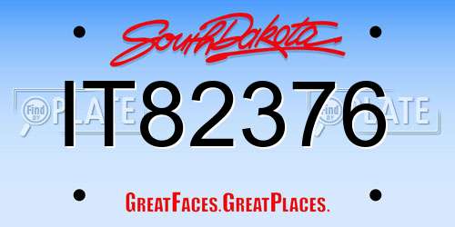 IT82376 South Dakota License Plate