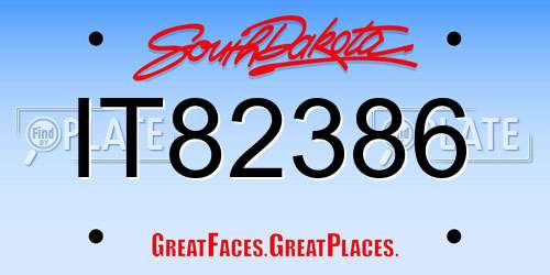 IT82386 South Dakota License Plate