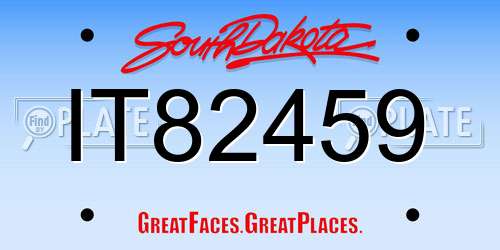 IT82459 South Dakota License Plate