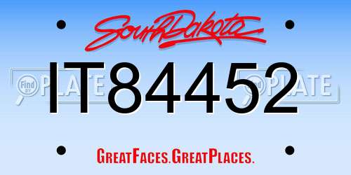 IT84452 South Dakota License Plate