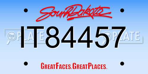 IT84457 South Dakota License Plate
