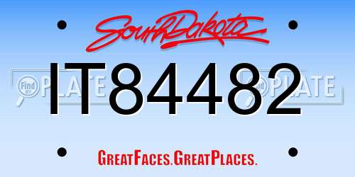 IT84482 South Dakota License Plate