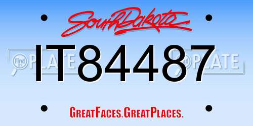 IT84487 South Dakota License Plate