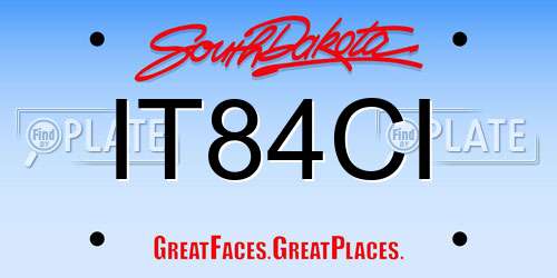 IT84CI South Dakota License Plate