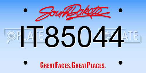 IT85044 South Dakota License Plate