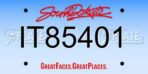 IT85401 South Dakota License Plate