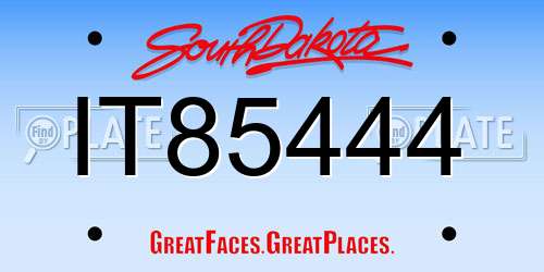 IT85444 South Dakota License Plate