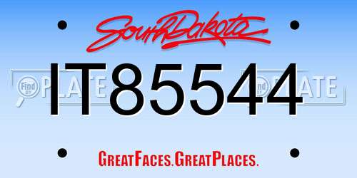 IT85544 South Dakota License Plate