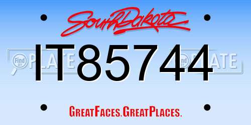 IT85744 South Dakota License Plate