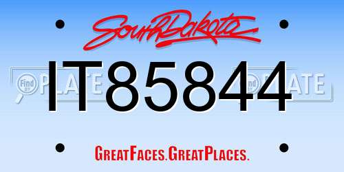IT85844 South Dakota License Plate