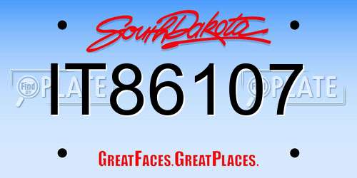 IT86107 South Dakota License Plate