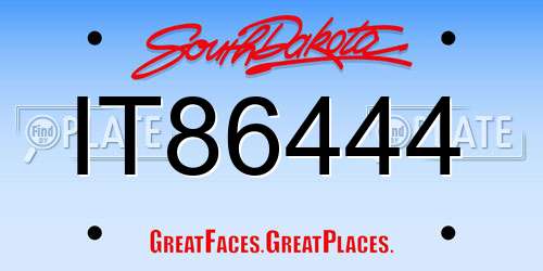 IT86444 South Dakota License Plate