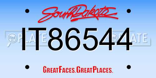 IT86544 South Dakota License Plate