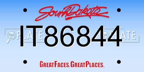 IT86844 South Dakota License Plate