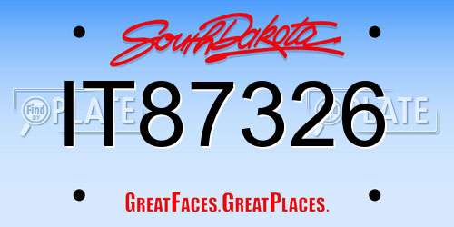 IT87326 South Dakota License Plate