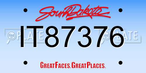 IT87376 South Dakota License Plate