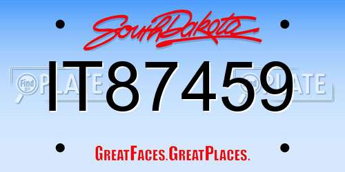 IT87459 South Dakota License Plate
