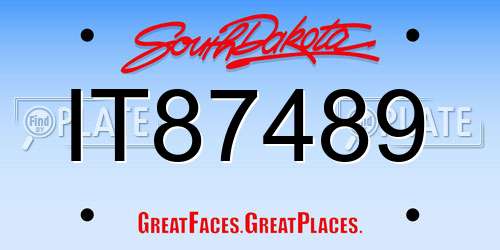 IT87489 South Dakota License Plate