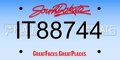IT88744 South Dakota License Plate