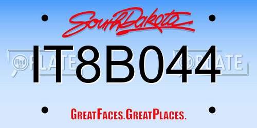 IT8B044 South Dakota License Plate