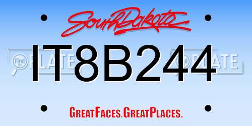 IT8B244 South Dakota License Plate