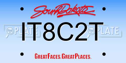 IT8C2T South Dakota License Plate