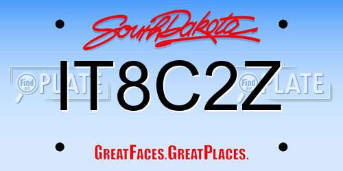 IT8C2Z South Dakota License Plate