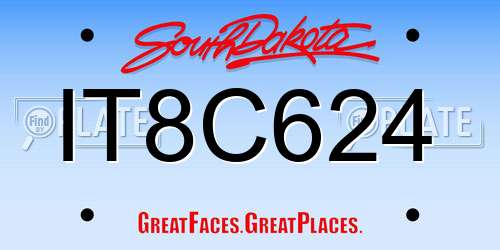 IT8C624 South Dakota License Plate