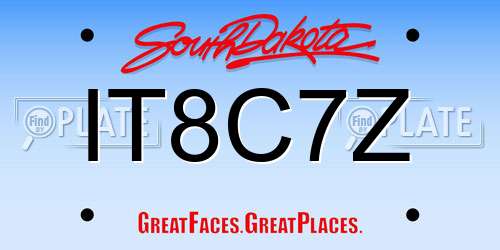 IT8C7Z South Dakota License Plate