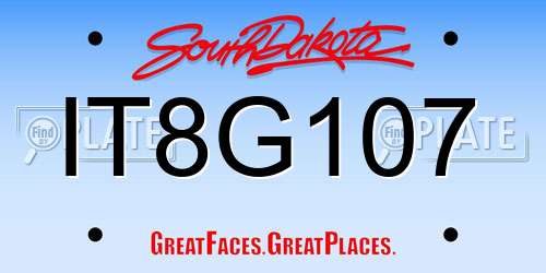 IT8G107 South Dakota License Plate