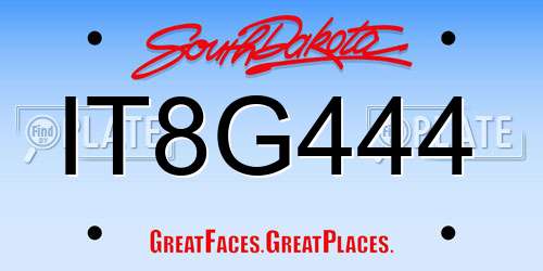 IT8G444 South Dakota License Plate