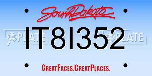 IT8I352 South Dakota License Plate