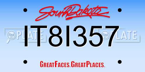 IT8I357 South Dakota License Plate