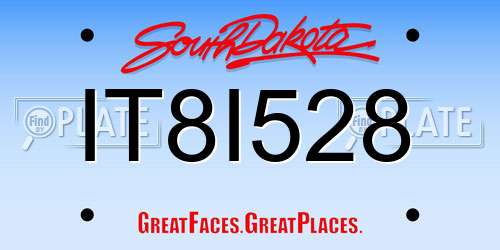 IT8I528 South Dakota License Plate