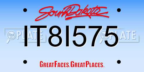 IT8I575 South Dakota License Plate