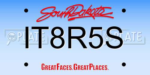 IT8R5S South Dakota License Plate