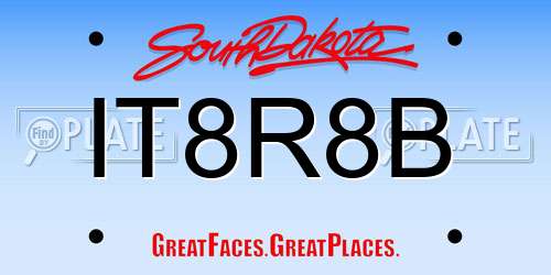 IT8R8B South Dakota License Plate