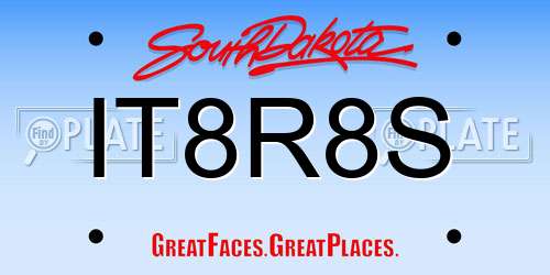 IT8R8S South Dakota License Plate