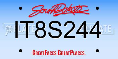 IT8S244 South Dakota License Plate