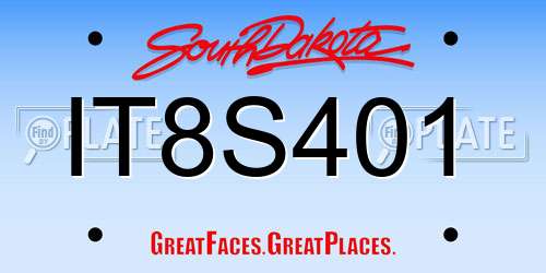 IT8S401 South Dakota License Plate