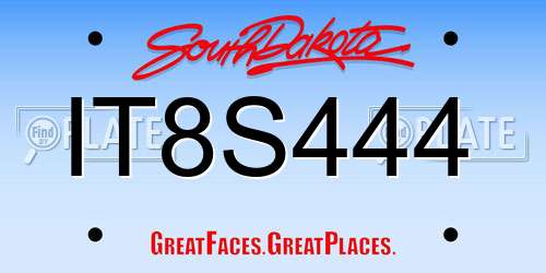 IT8S444 South Dakota License Plate
