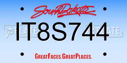 IT8S744 South Dakota License Plate