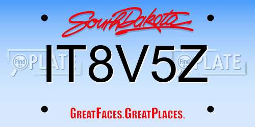 IT8V5Z South Dakota License Plate