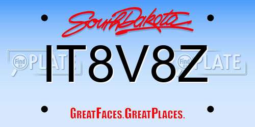 IT8V8Z South Dakota License Plate