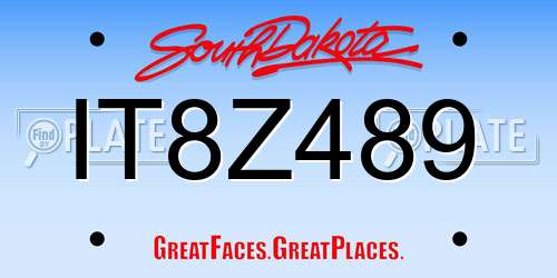 IT8Z489 South Dakota License Plate